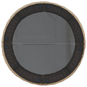 vidaXL Set Divani da Giardino Semicircolare 3 pz in Polyrattan Beige