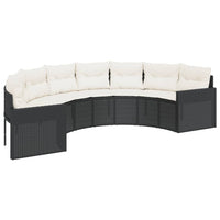 Set Divani da Giardino Semicircolare 3 pz in Polyrattan Nero 3262069