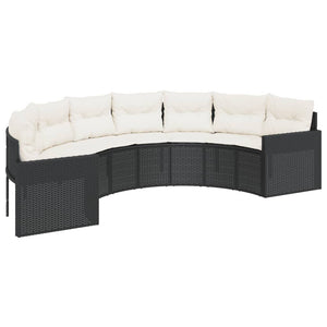 Set Divani da Giardino Semicircolare 3 pz in Polyrattan Nero 3262069