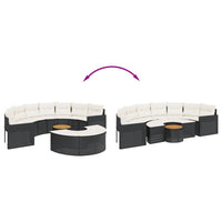 Set Divani da Giardino Semicircolare 3 pz in Polyrattan Nero 3262069