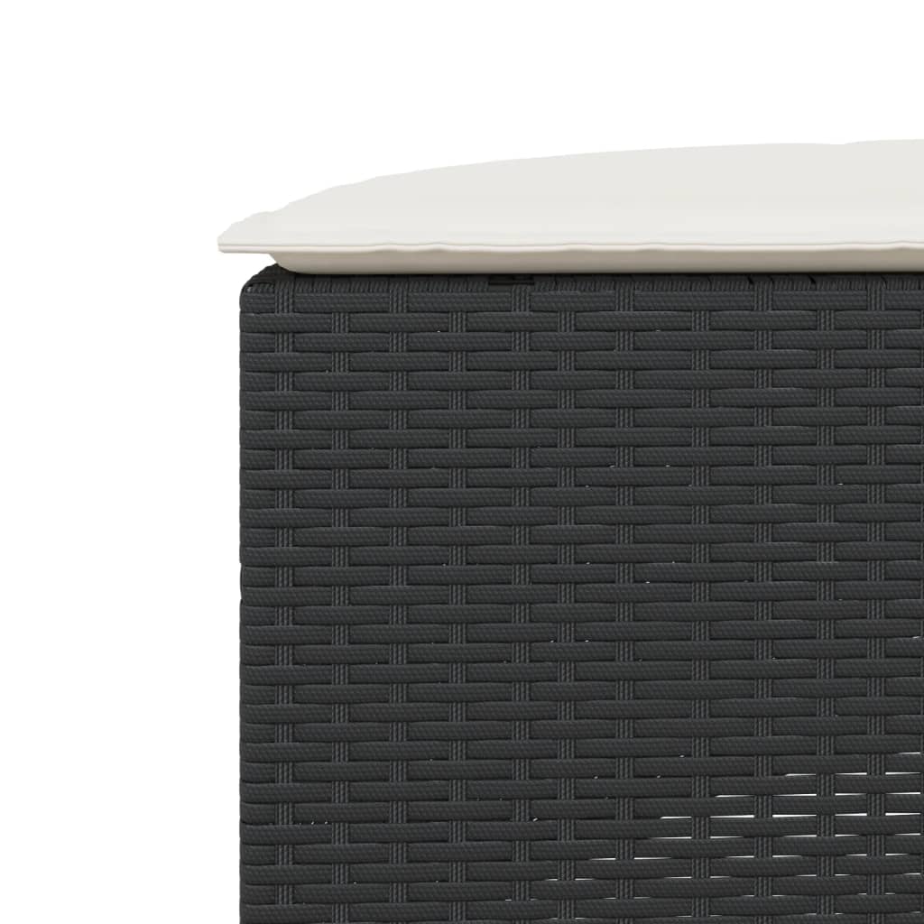 Set Divani da Giardino Semicircolare 3 pz in Polyrattan Nero 3262069