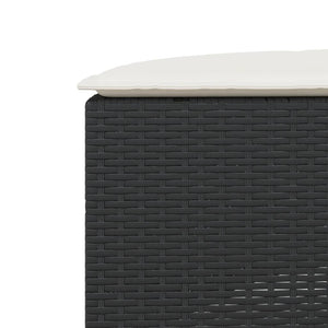 Set Divani da Giardino Semicircolare 3 pz in Polyrattan Nero 3262069