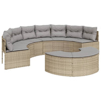 Set Divani da Giardino Semicircolare 2 pz in Polyrattan Beige 3262072