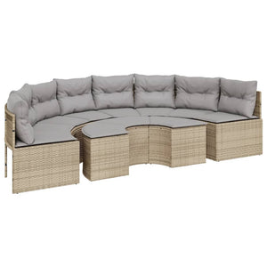 Set Divani da Giardino Semicircolare 2 pz in Polyrattan Beige 3262072