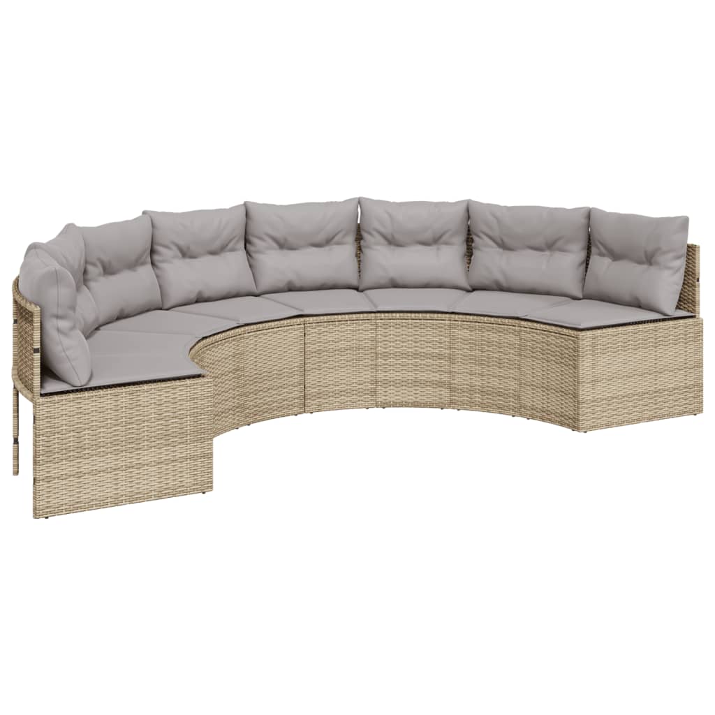 Set Divani da Giardino Semicircolare 2 pz in Polyrattan Beige 3262072