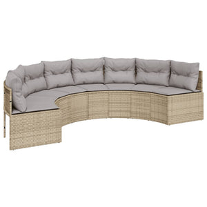 Set Divani da Giardino Semicircolare 2 pz in Polyrattan Beige 3262072