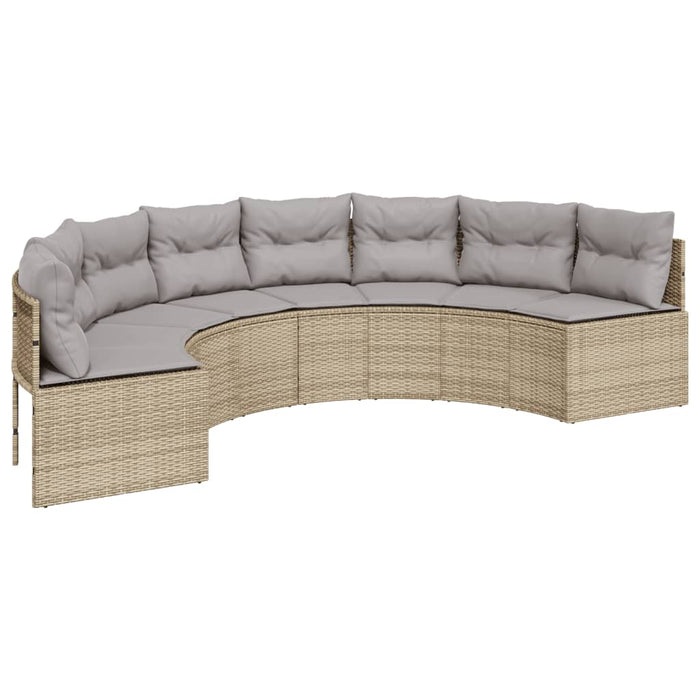 Set Divani da Giardino Semicircolare 2 pz in Polyrattan Beige 3262072