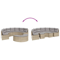 Set Divani da Giardino Semicircolare 2 pz in Polyrattan Beige 3262072