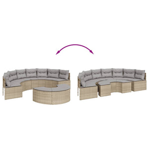 Set Divani da Giardino Semicircolare 2 pz in Polyrattan Beige 3262072