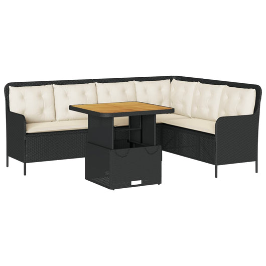 vidaXL Set Divani da Giardino 2 pz con Cuscini in Polyrattan Nero