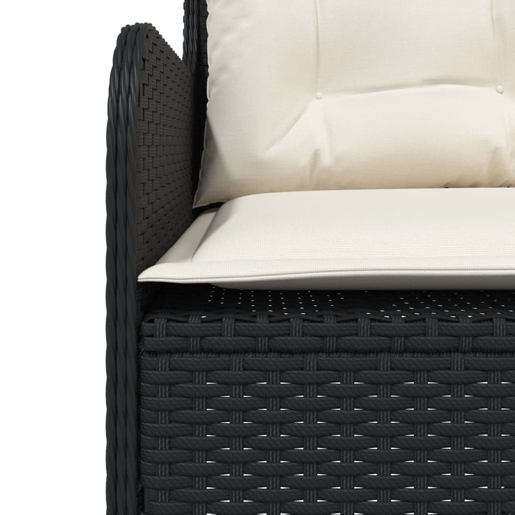 vidaXL Set Divani da Giardino 2 pz con Cuscini in Polyrattan Nero