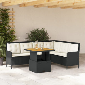 vidaXL Set Divani da Giardino 2 pz con Cuscini in Polyrattan Nero