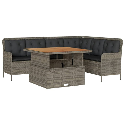 vidaXL Set Divano da Giardino 2 pz con Cuscini Grigio in Polyrattan