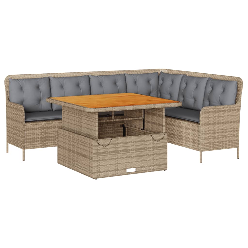vidaXL Set Divani da Giardino 2 pz con Cuscini Beige in Polyrattan