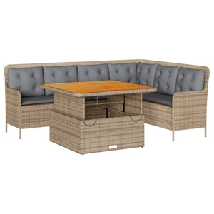 vidaXL Set Divani da Giardino 2 pz con Cuscini Beige in Polyrattan
