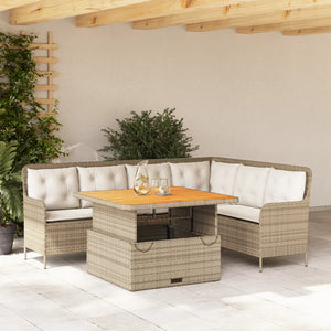 vidaXL Set Divani da Giardino 2 pz con Cuscini Beige in Polyrattan