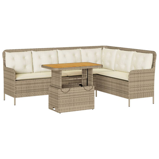 vidaXL Set Divani da Giardino 2 pz con Cuscini Beige in Polyrattan