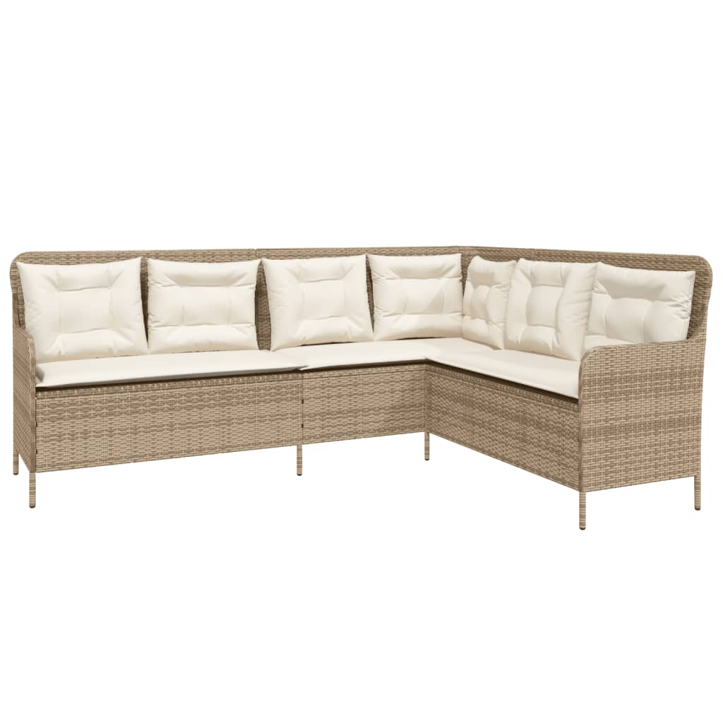 vidaXL Set Divani da Giardino 2 pz con Cuscini Beige in Polyrattan