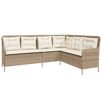 vidaXL Set Divani da Giardino 2 pz con Cuscini Beige in Polyrattan