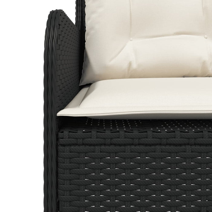 vidaXL Set Divani da Giardino 2 pz con Cuscini in Polyrattan Nero