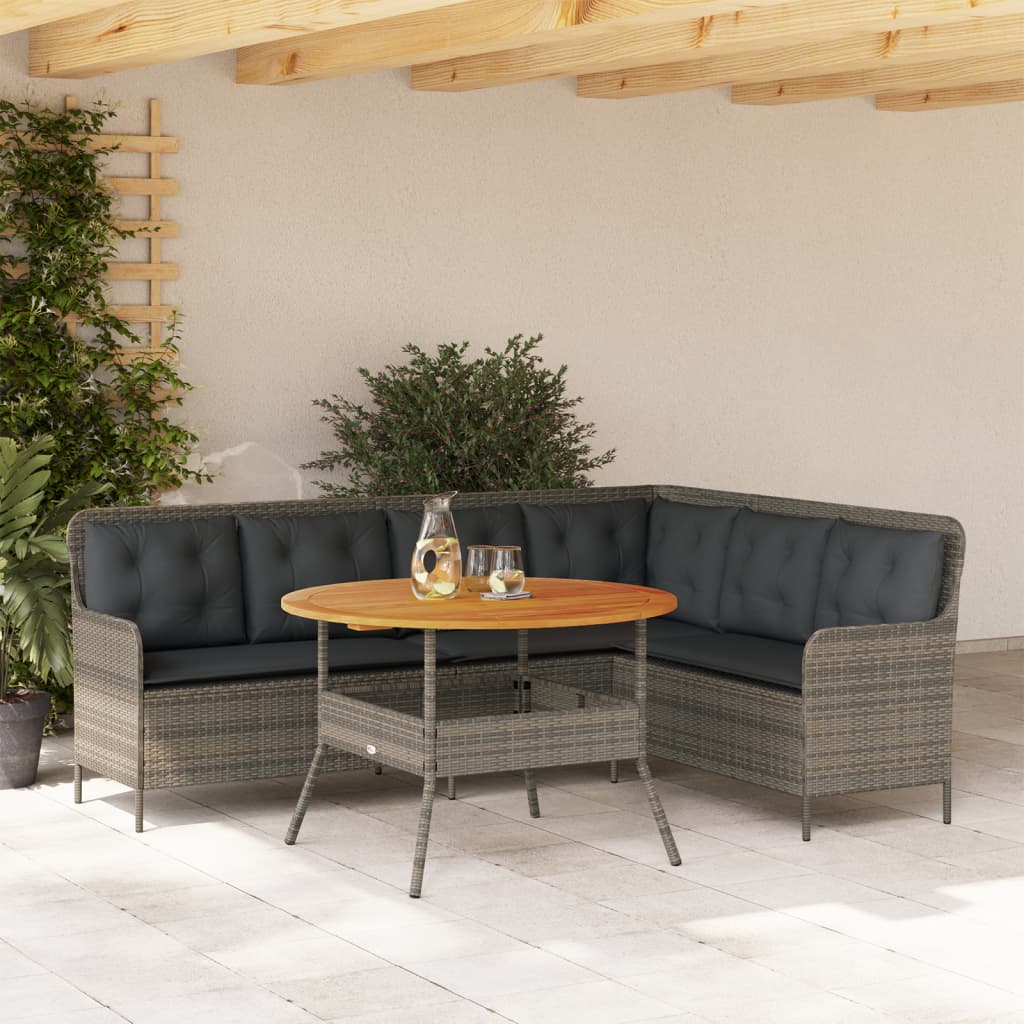 vidaXL Set Divano da Giardino 2 pz con Cuscini Grigio in Polyrattan