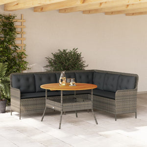 vidaXL Set Divano da Giardino 2 pz con Cuscini Grigio in Polyrattan