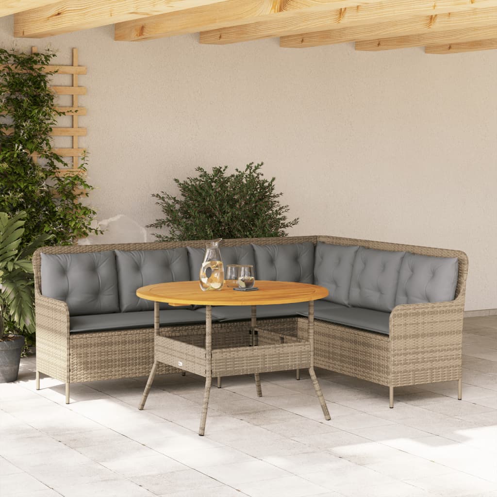 vidaXL Set Divani da Giardino 2 pz con Cuscini Beige in Polyrattan