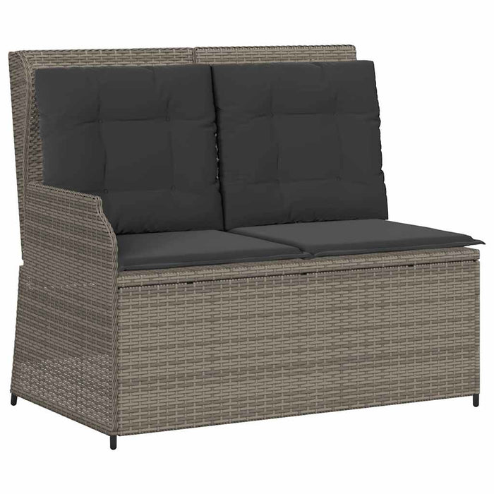 vidaXL Set Divani da Giardino 3 pz con Cuscini in Polyrattan Grigio