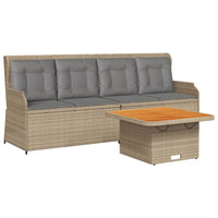 vidaXL Set Divani da Giardino 3 pz con Cuscini in Polyrattan Beige
