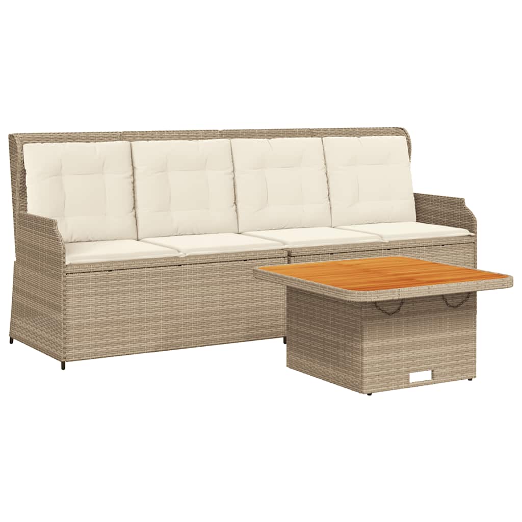 vidaXL Set Divani da Giardino 3 pz con Cuscini in Polyrattan Beige