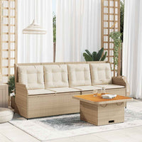 vidaXL Set Divani da Giardino 3 pz con Cuscini in Polyrattan Beige