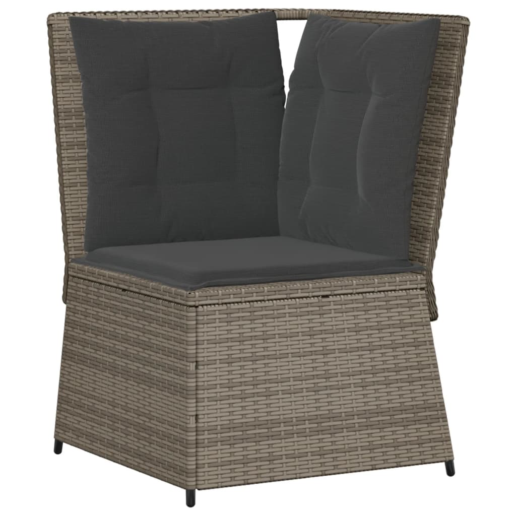 vidaXL Set Divani da Giardino 4 pz con Cuscini in Polyrattan Grigio