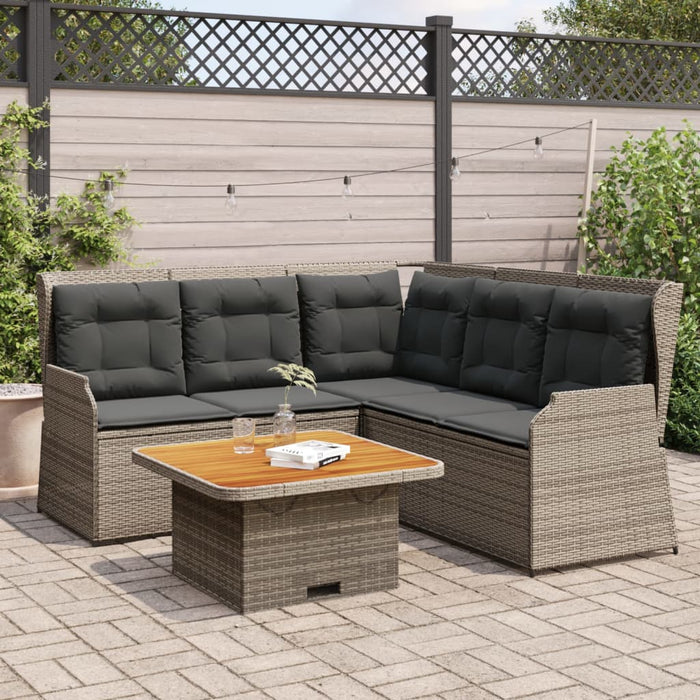 vidaXL Set Divani da Giardino 4 pz con Cuscini in Polyrattan Grigio