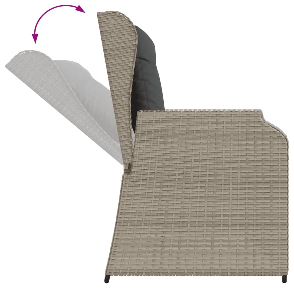 Set Divani da Giardino 5pz con Cuscini Polyrattan Grigio Chiaro 3262154