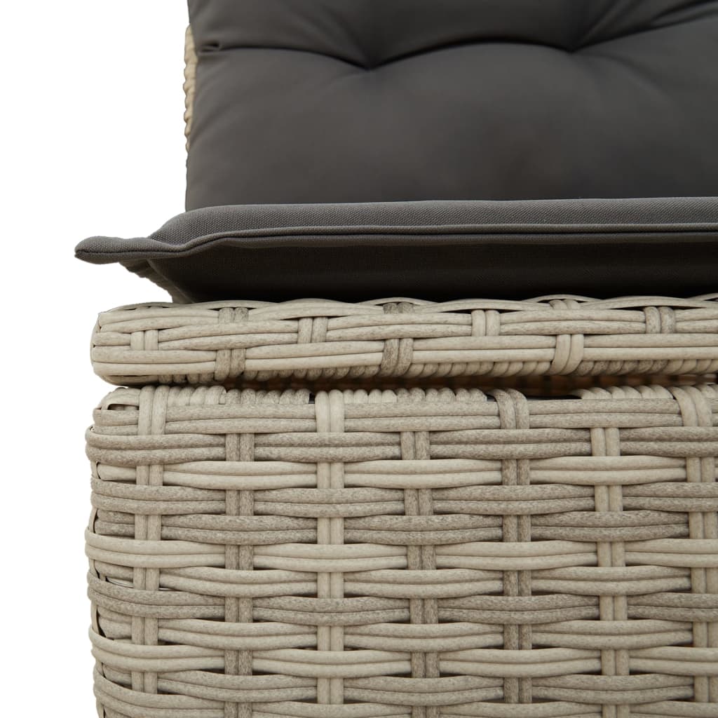Set Divani da Giardino 5pz con Cuscini Polyrattan Grigio Chiaro 3262154