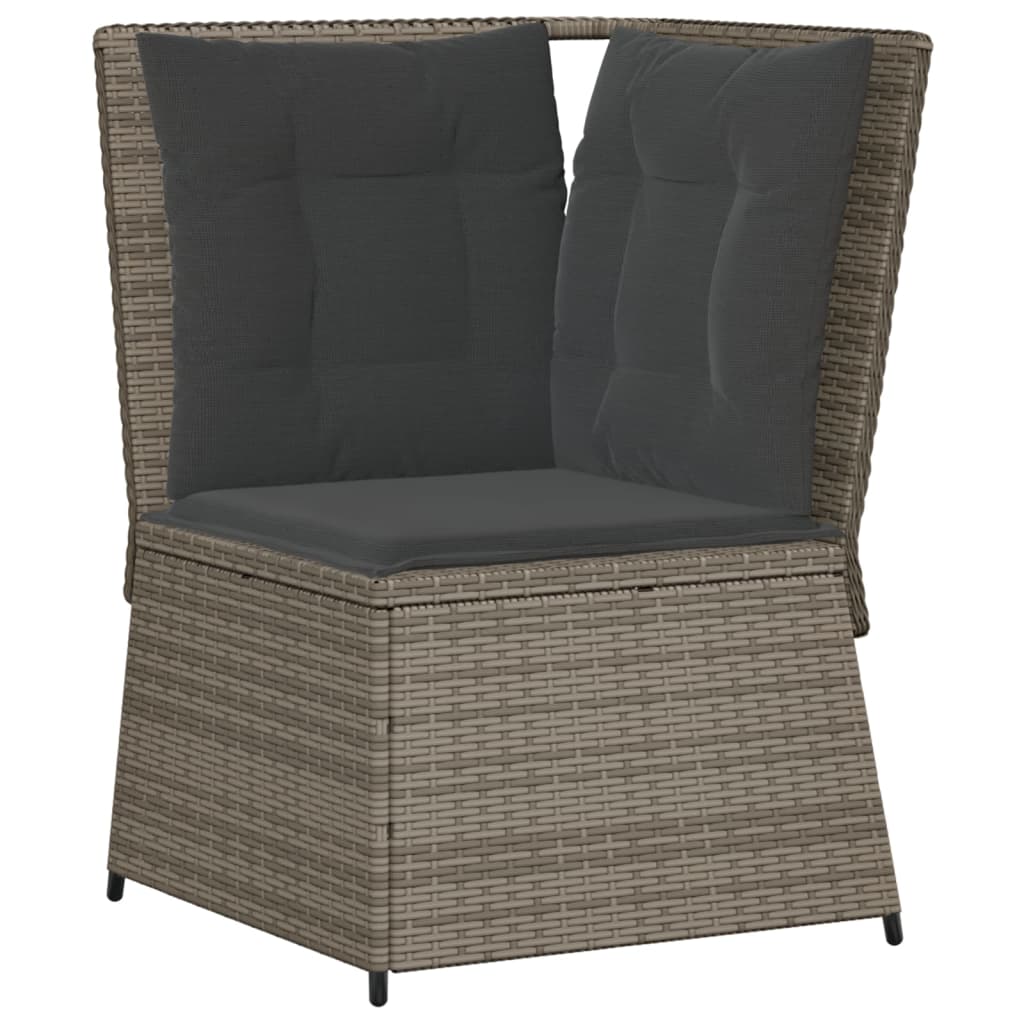 vidaXL Set Divani da Giardino 5 pz con Cuscini in Polyrattan Grigio