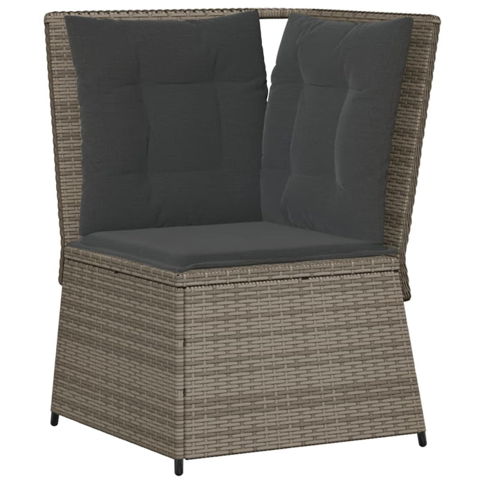 vidaXL Set Divani da Giardino 5 pz con Cuscini in Polyrattan Grigio