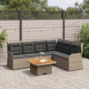 vidaXL Set Divani da Giardino 5 pz con Cuscini in Polyrattan Grigio