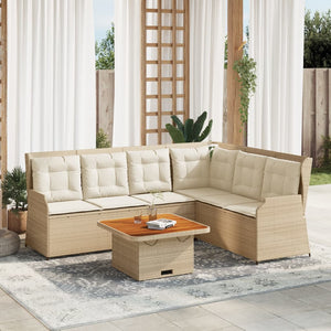 vidaXL Set Divani da Giardino 5 pz con Cuscini in Polyrattan Beige