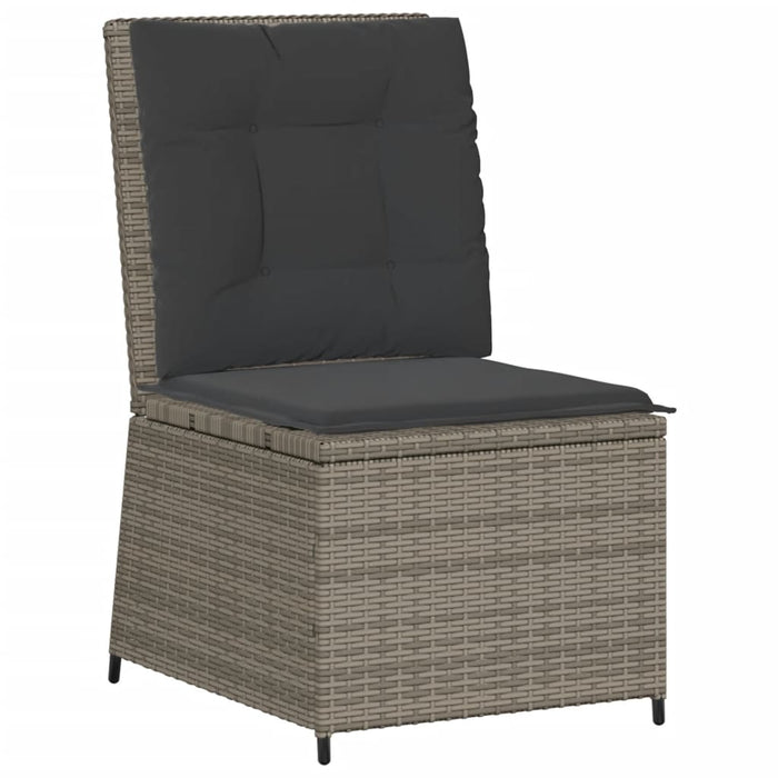 vidaXL Set Divani da Giardino 7 pz con Cuscini in Polyrattan Grigio