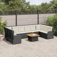 vidaXL Set Salotto da Giardino con Cuscini 7pz Nero Polyrattan