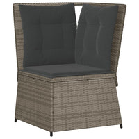 vidaXL Set Divani da Giardino 7 pz con Cuscini in Polyrattan Grigio