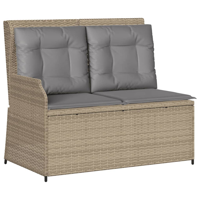 vidaXL Set Divani da Giardino 7 pz con Cuscini in Polyrattan Beige