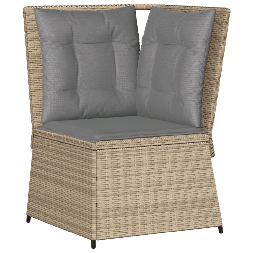 vidaXL Set Divani da Giardino 7 pz con Cuscini in Polyrattan Beige