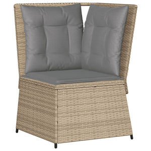 vidaXL Set Divani da Giardino 7 pz con Cuscini in Polyrattan Beige