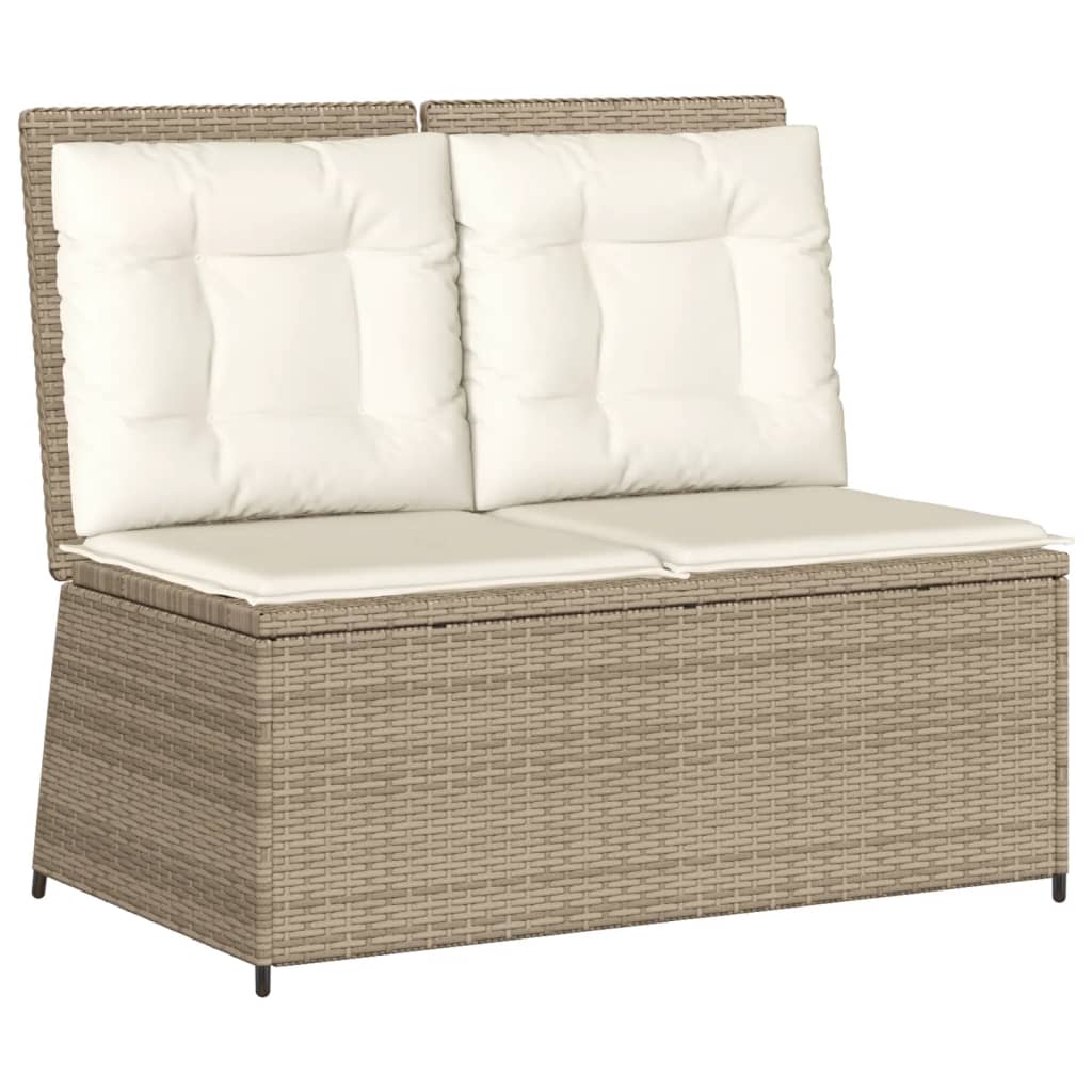 vidaXL Set Divani da Giardino 7 pz con Cuscini in Polyrattan Beige