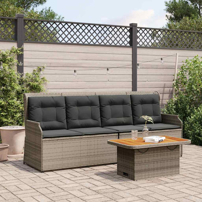 vidaXL Set Divani da Giardino 3 pz con Cuscini in Polyrattan Grigio