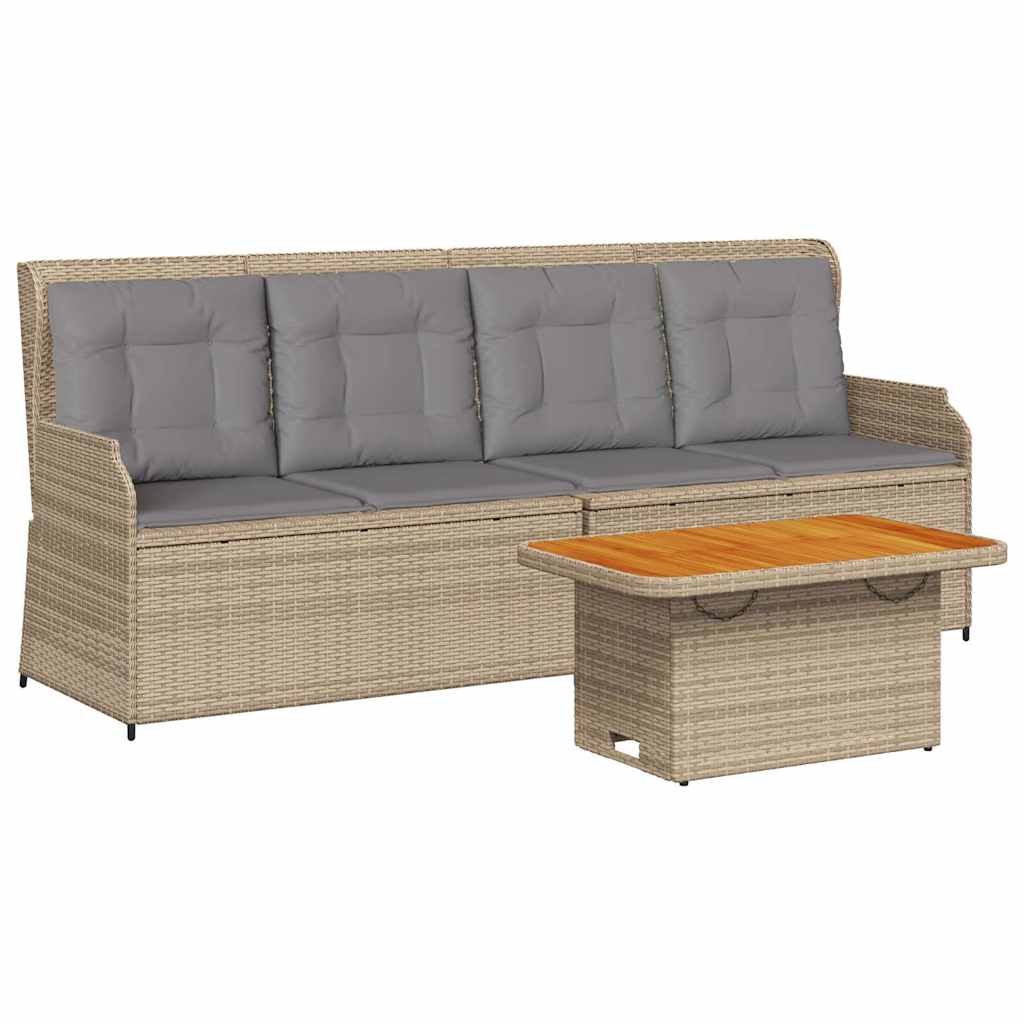 vidaXL Set Divani da Giardino 3 pz con Cuscini in Polyrattan Beige
