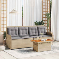vidaXL Set Divani da Giardino 3 pz con Cuscini in Polyrattan Beige