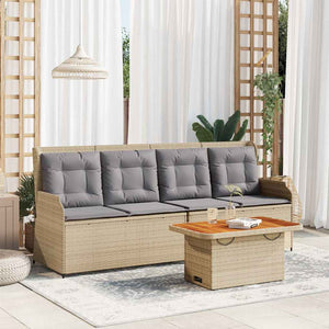 vidaXL Set Divani da Giardino 3 pz con Cuscini in Polyrattan Beige